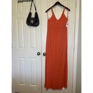 NWT Large Old Navy Coral Maxi Dress Sleeveless Spaghetti Strap Sundress